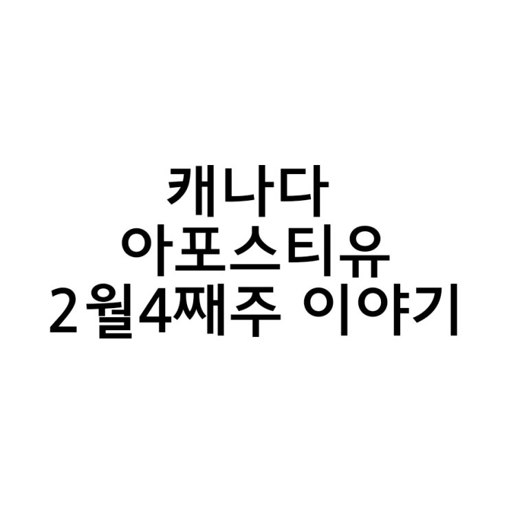  캐나다 아포스티유 2월 4째주 이야기