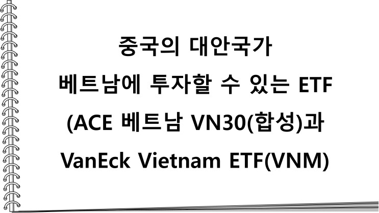 중국의 대안국가 베트남에 투자할 수 있는 ETF(ACE 베트남 VN30(합성)과 VanEck Vietnam ETF(VNM)