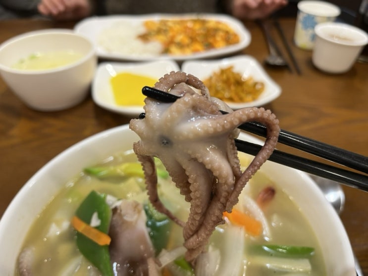  낙지 백짬뽕이 맛있는 63빌딩 근처 맛집 백리향