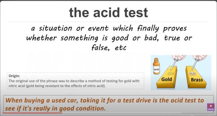  [영어] Acid test를 아시나요?