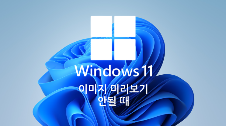  윈도우 11 탐색기에서 이미지 미리보기가 안될 때 해결