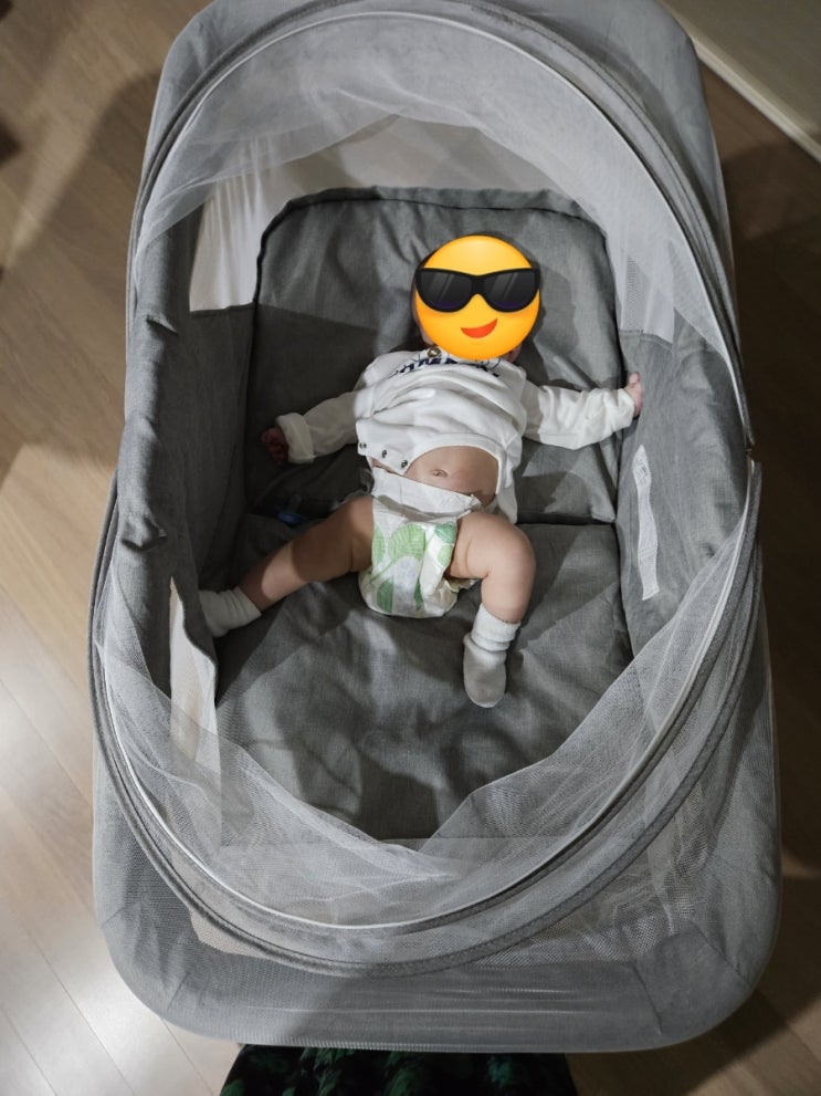  헬로디노(기본형) 신생아 이동형 휴대형 아기침대,  세탁방법, 조립방법, 분해방법, 실사용후기, 장·단점, 원목침대 비교