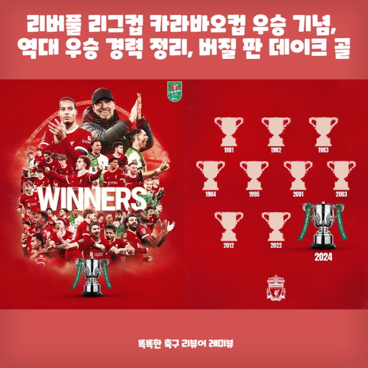 리버풀 리그컵 카라바오컵 우승 기념, 역대 우승 경력 정리, 버질 판 데이크 골 리버풀 리그컵 카라바오컵 우승 기념, 역대 우승 경력 정리, 버질 판 데이크 골