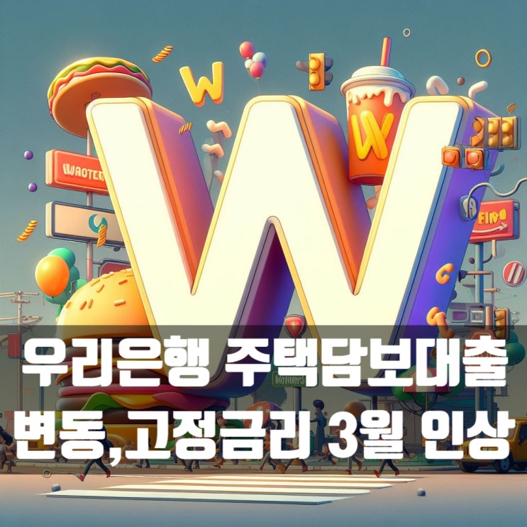  우리은행 주택담보대출 변동금리 고정금리 모두 3월 금리 인상됩니다