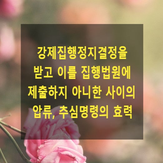  채무자가 강제집행정지결정을 받고 이를 집행법원에 제출하지 아니한 사이의 채권압류 및 추심명령의 효력
