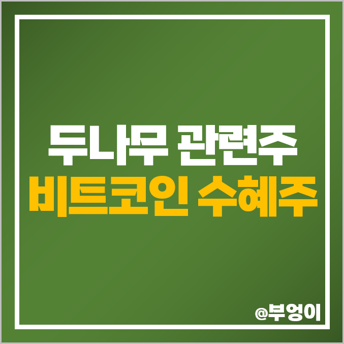 두나무 관련주 비트코인 수혜주 우리기술투자 주가 카카오 주식 두나무 관련주 비트코인 수혜주 우리기술투자 주가 카카오 주식