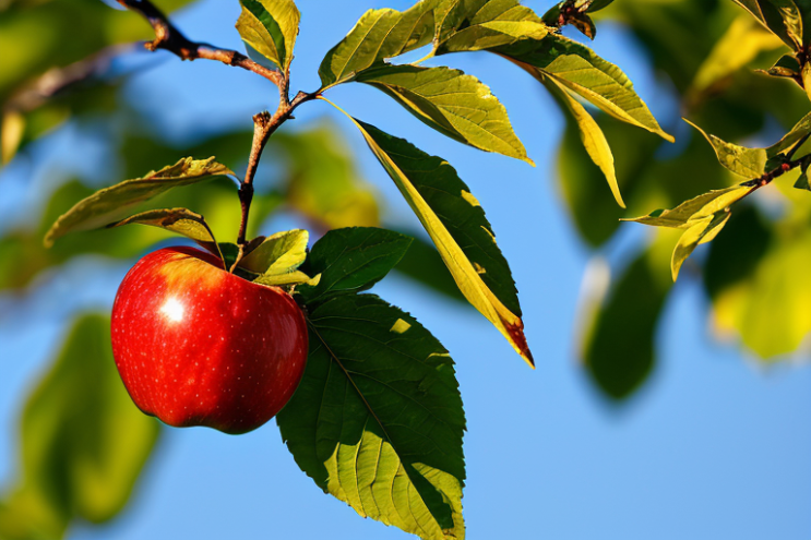[Ai Greem] 사물_과일 056: 빨강 사과, 붉은 사과, 상업적으로 사용 가능한 신선한 사과 무료 이미지, 자연 배경의 사과 일러스트, 사과 나무 무료 이미지