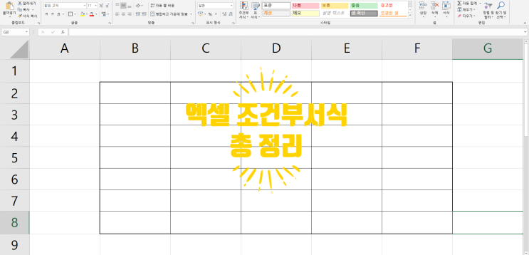 데이터를 엑셀 조건부서식 색 강조하는 방법