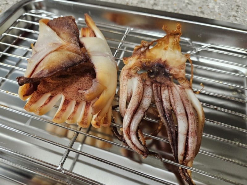 냉동 피데기 반건조 오징어 촉촉하게 오븐 굽는법