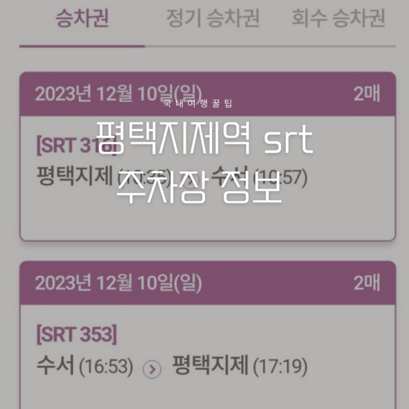 평택 지제역 srt 주차장 주차 요금 (평택에서 서울 당일치기)