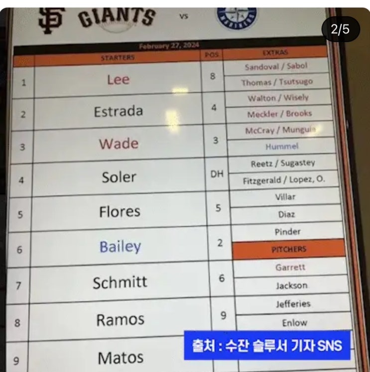 <b>이정후 시범경기</b> 안타 <b>데뷔전</b> 1번타자 성공