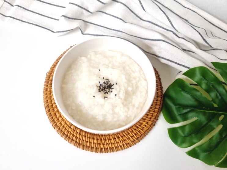 쌀로 흰죽 끓이는법 쌀죽 만들기 다이어트 칼로리 대장내시경 간장
