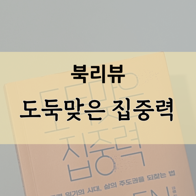  [북리뷰] 도둑맞은 집중력 (저자 요한 하리)