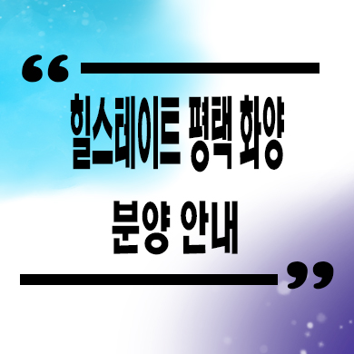  힐스테이트 평택화양 미분양 화양지구 현대건설 신축 아파트 줍줍 잔여세대 분양가 모델하우스