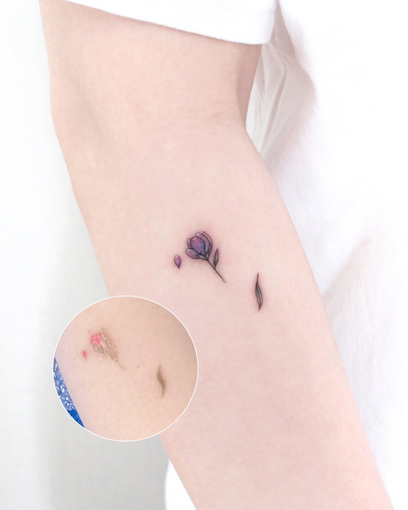 꽃타투 커버업타투 타투커버 목련타투 미니타투 : 네이버 블로그, image size:800x1000