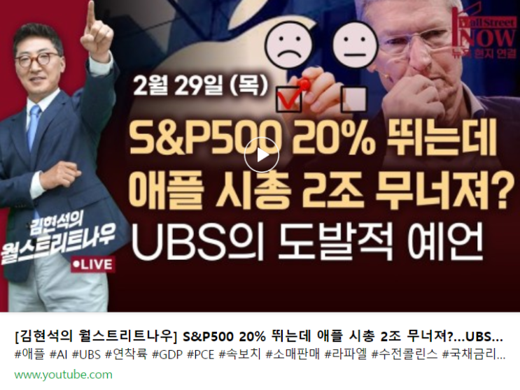  화무십일홍. 지금은 기간 조정 중? PCE가 변수가 될까? (w. 김현석의 월스트리트 나우)