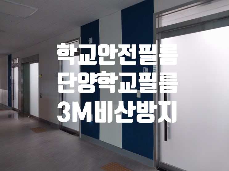  단양 3m 학교 비산방지.방범.안전 강화 필름 시공 전문
