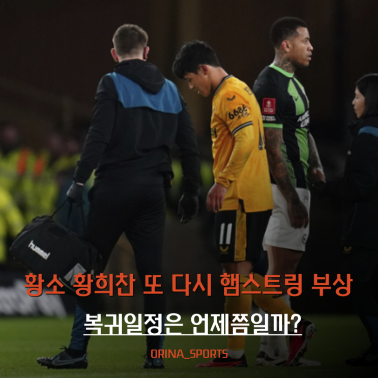 <b>황희찬</b> 또다시 <b>햄스트링 부상</b> 울버햄튼 현재 순위는?