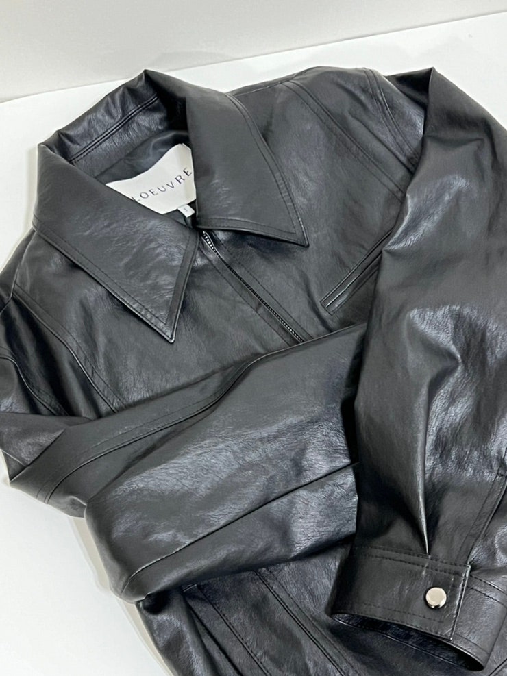  루에브르 레더자켓 블랙 1사이즈 생일선물 받은 후기(Faux Leather Jacket SL3AJ308-10)