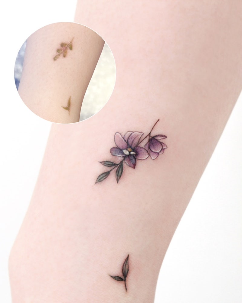 꽃타투 커버업타투 타투커버 목련타투 미니타투 : 네이버 블로그, image size:800x1000