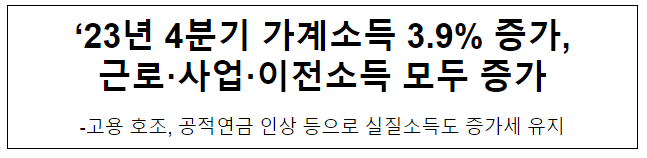 2023년 4/4분기 가계동향조사 결과