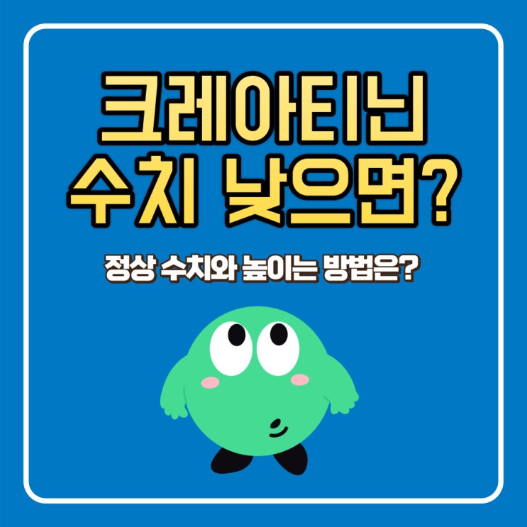  크레아티닌 수치 낮으면 나타나는 증상 높이는 방법 정상 수치 좋은 음식 총정리
