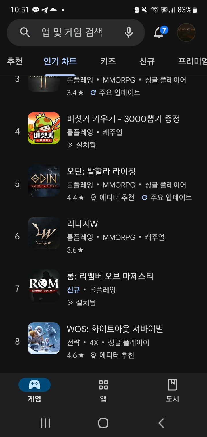  롬 일간 매출