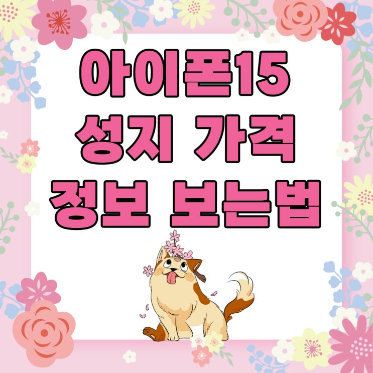 아이폰15 성지 가격 정보 보는법