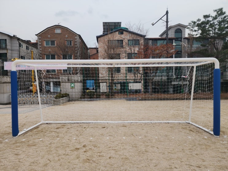  [날개스포츠] 성남복정초교 축구골대 도색, 축구골대 보수 작업