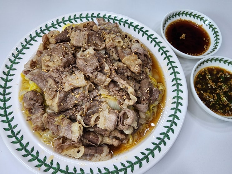  우삼겹알배추찜, 맛있는 혼밥요리 점심메뉴