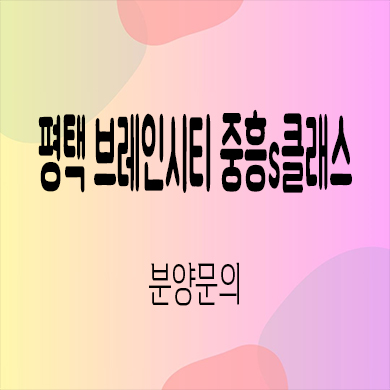  평택 브레인시티 중흥s클래스 미분양아파트 장안동 중흥토건 대단지 신축 잔여세대 분양가 모델하우스