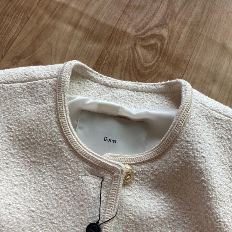 던스트(DUNST) 클래식 부클 트위드자켓 후기 CLASSIC BOUCLE TWEED JACKET CREAM_UDJA4A205WT