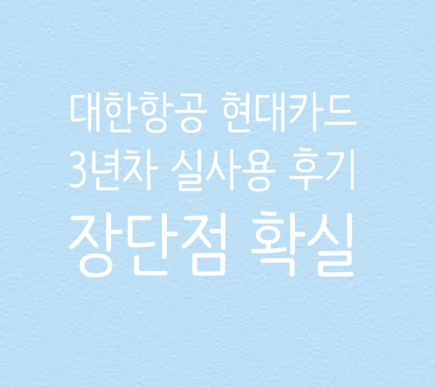  대한항공 현대카드 150 3년차 사용후기 / 연회비 뽑아내기 / 대한항공 마일리지