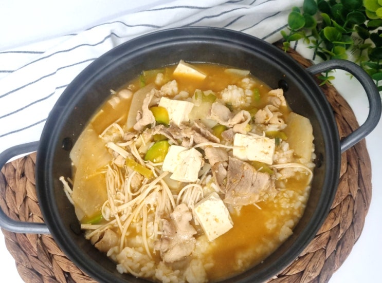  된장술밥 레시피 뜻 감자 무 대패삼겹살 된장찌개 맛있게 끓이는법