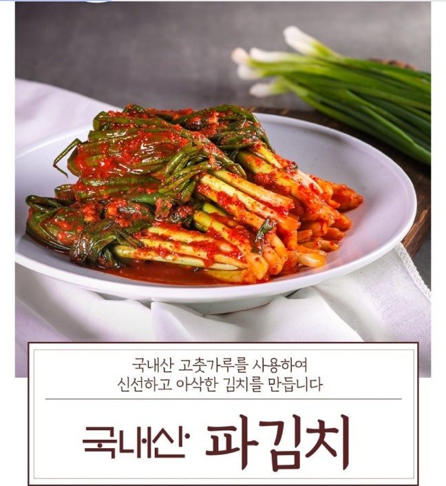  신선함이 살아있는 아삭하고 시원한 쿠팡 곰곰 국내산 파김치 800g
