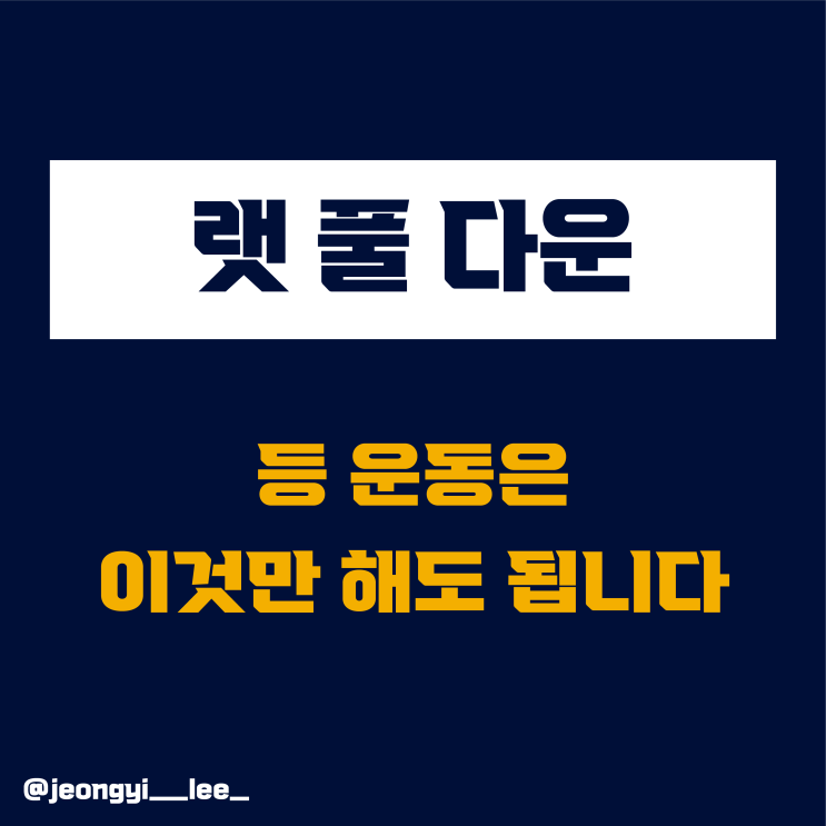  가장 많이 하는 상체 기본 운동 / 랫 풀 다운 [등 운동]