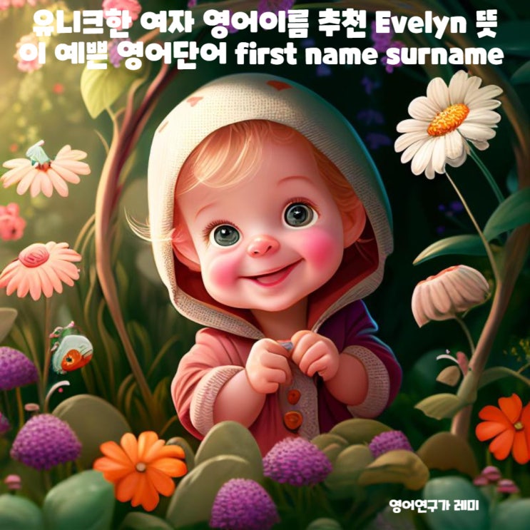 유니크한 여자 영어이름 추천 Evelyn 뜻이 예쁜 영어단어 first name surname 에블린