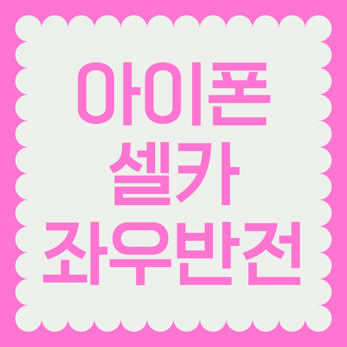  아이폰 셀카 좌우반전 설정 방법 2가지
