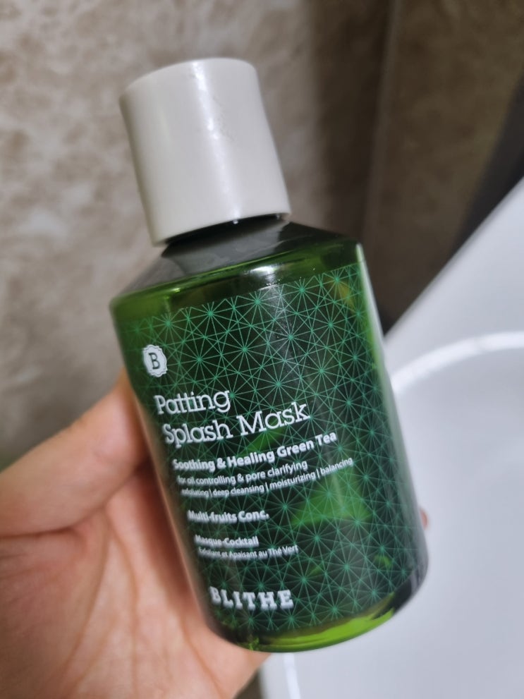  세수팩 블라이드 패팅 스플래쉬 마스크 수딩 앤 힐링 그린티, 150ml 세안수 여드름피부에 좋은팩