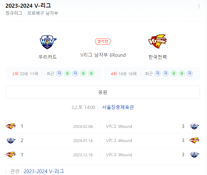 <국내배구분석> 3월 2일 우리카드 한국전력 V리그남자