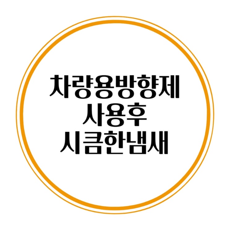  차량용방향제 사용 후 시큼한냄새해결 쏘렌토