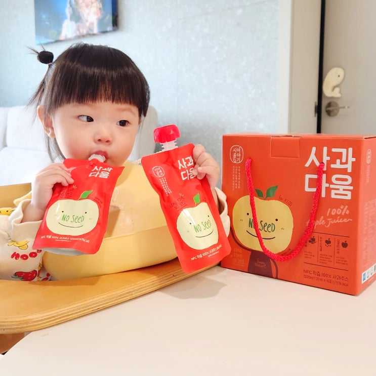  15개월아기간식 첨가물없는 사과다움 착즙 사과주스