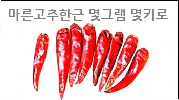  마른고추한근 몇그램 몇키로