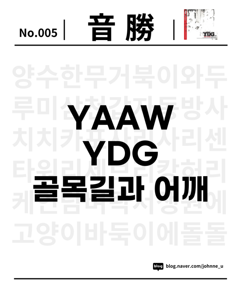 [音勝음승] 워워YAAW 그리고 '양동근의 골목길과 어깨'