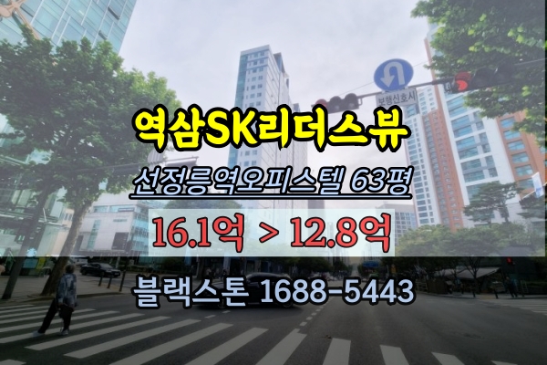 역삼SK리더스뷰 경매 63평 강남구오피스텔 대형평수 추천