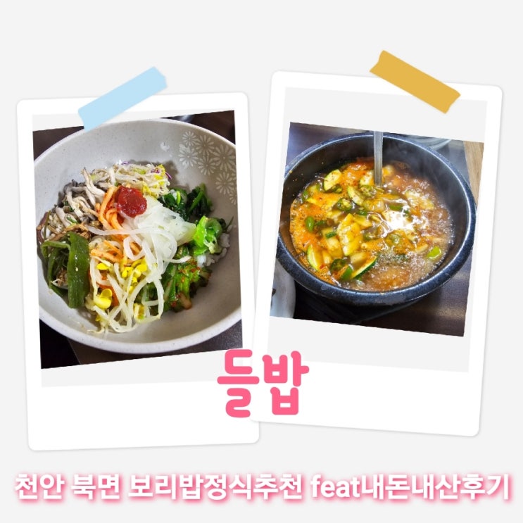 들밥 충남천안북면 보리밥정식맛집추천 feat내돈내산후기