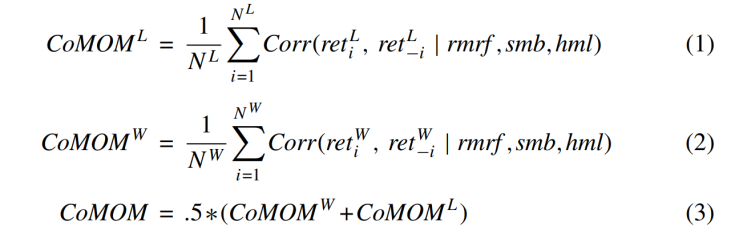  [논문리뷰] Comomentum: Inferring Arbitrage Activity from Return Correlations