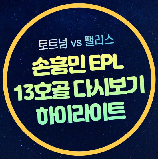 하이라이트 <b>손흥민</b> 시즌 <b>13호골</b> 토트넘 크리스탈 팰<b>리그</b>... 
