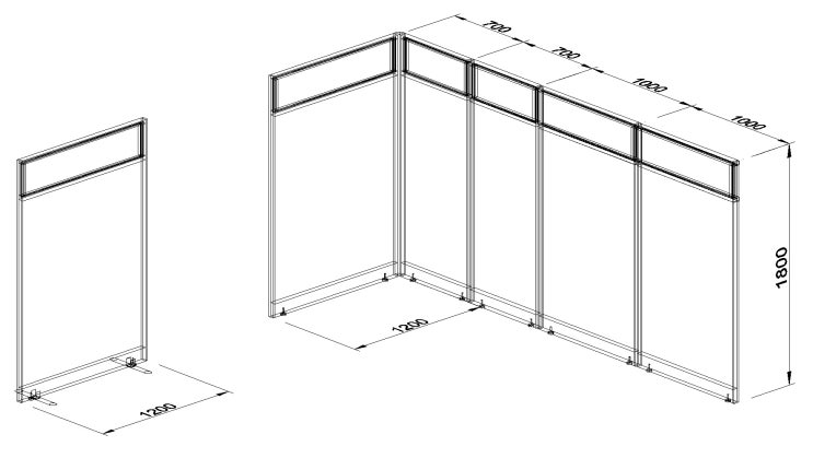  Partition Layout 45T _ H1800 _ 불투명 유리 _ Opaque Glass