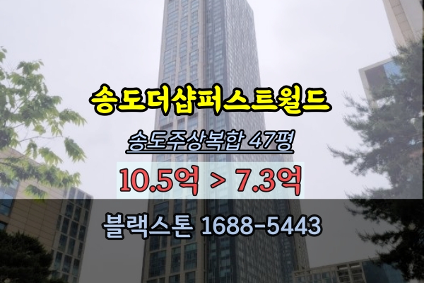 송도더샵퍼스트월드 경매 47평 3동 저층 송도주상복합아파트 추천